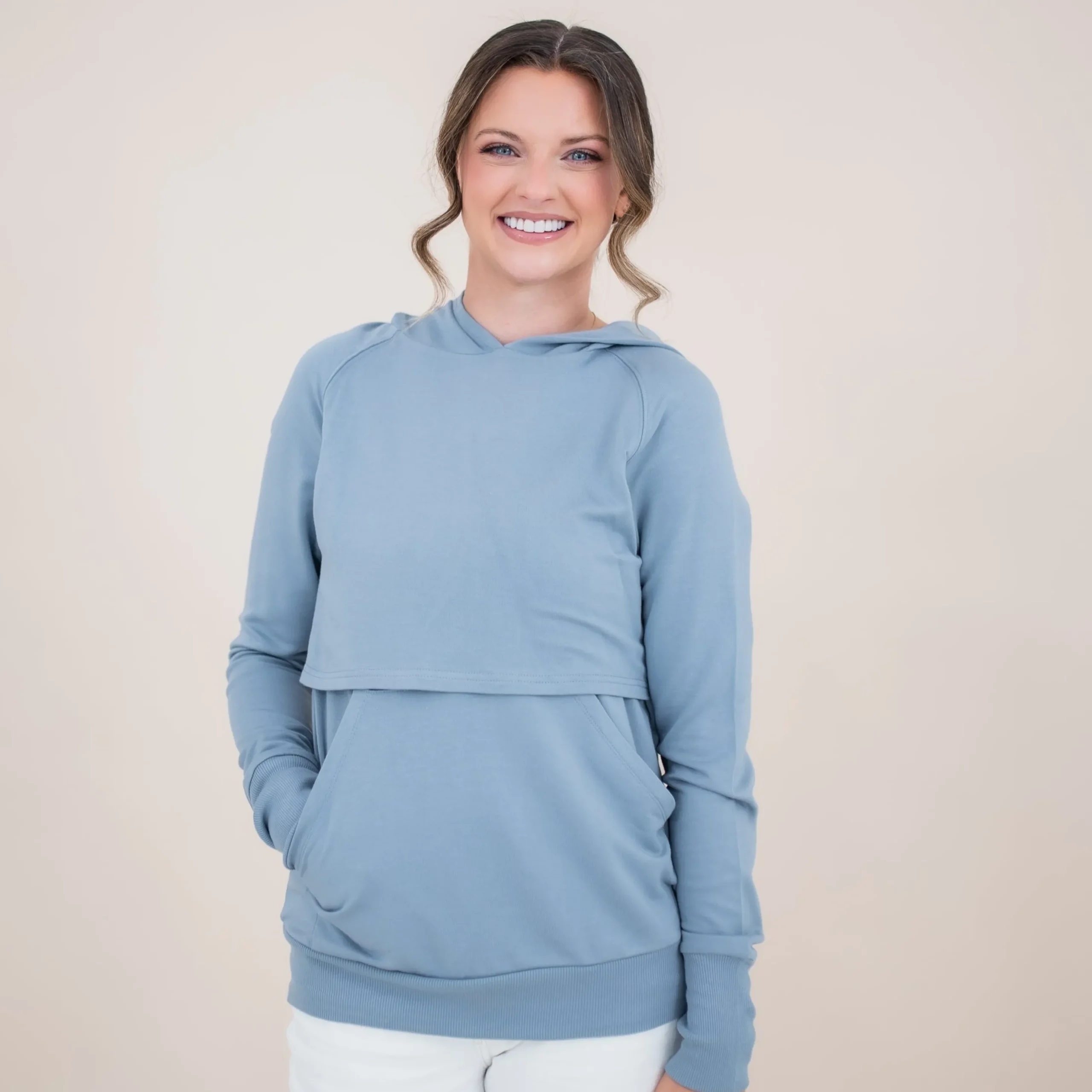 Women's French Terry Nursing Hoodie in Slate