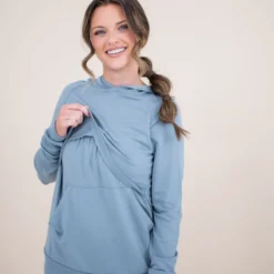Women's French Terry Nursing Hoodie in Slate