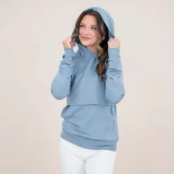 Women's French Terry Nursing Hoodie in Slate