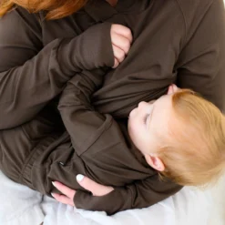 Women's French Terry Nursing Hoodie in Espresso