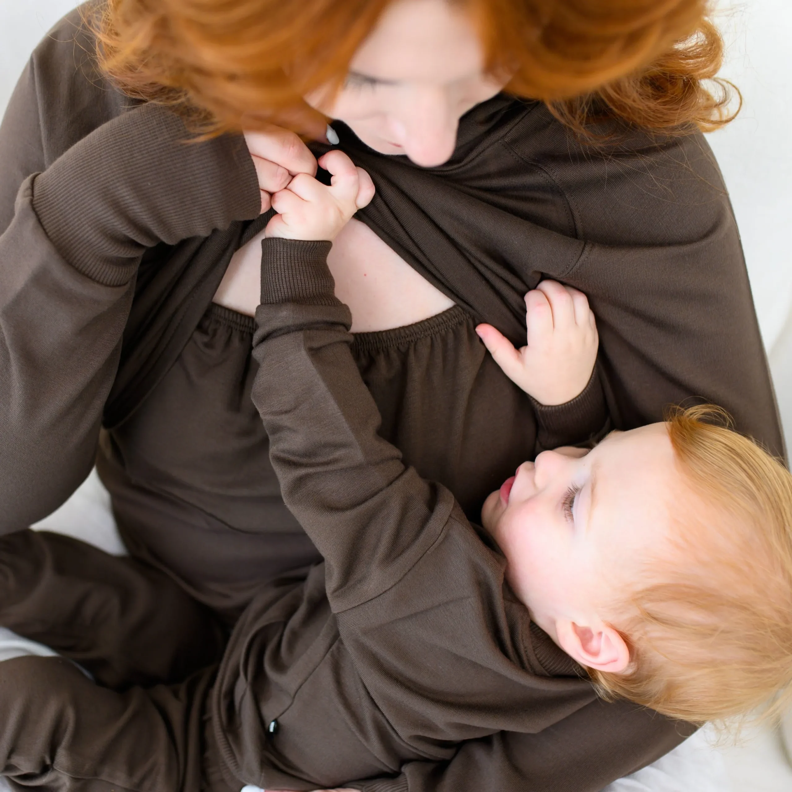 Women's French Terry Nursing Hoodie in Espresso