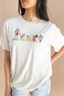 Women's Graphic Tee in Mickey and Friends on Ecru