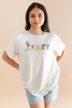 Women's Graphic Tee in Mickey and Friends on Ecru