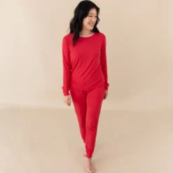 Women's Jogger Pajama Set in Cardinal
