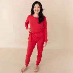 Women's Jogger Pajama Set in Cardinal