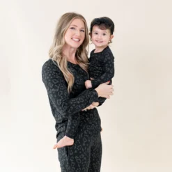 Women's Jogger Pajama Set in Midnight Leopard