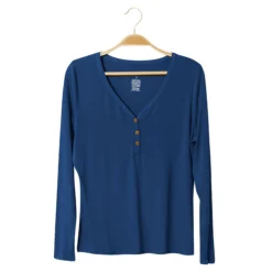 Women's Long Sleeve Henley Tee in Tahoe