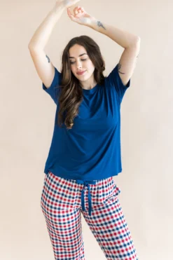 Women's Lounge Pants in Patriotic Gingham