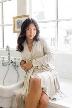 Women’s Lounge Robe in Oat