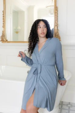 Women's Lounge Robe in Slate