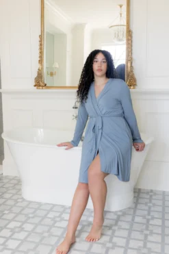 Women's Lounge Robe in Slate