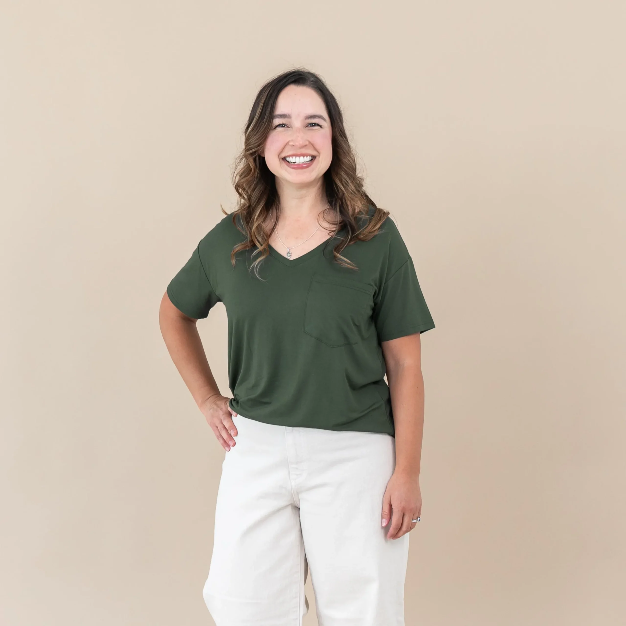 Women’s Relaxed Fit V-Neck in Fir