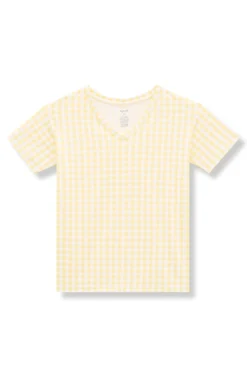 Women's Relaxed Fit V-Neck in Gingham Chamomile