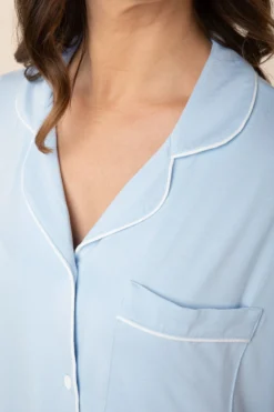 Women's Short Sleeve Cropped Pajama Set in Breeze