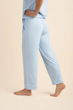 Women's Short Sleeve Cropped Pajama Set in Breeze