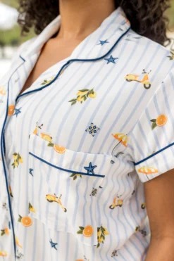 Women's Short Sleeve Pajama Set in Amalfi Coast