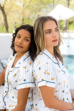 Women's Short Sleeve Pajama Set in Amalfi Coast