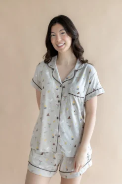 Women's Short Sleeve Pajama Set in Starry Icon
