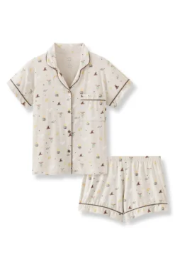 Women's Short Sleeve Pajama Set in Starry Icon