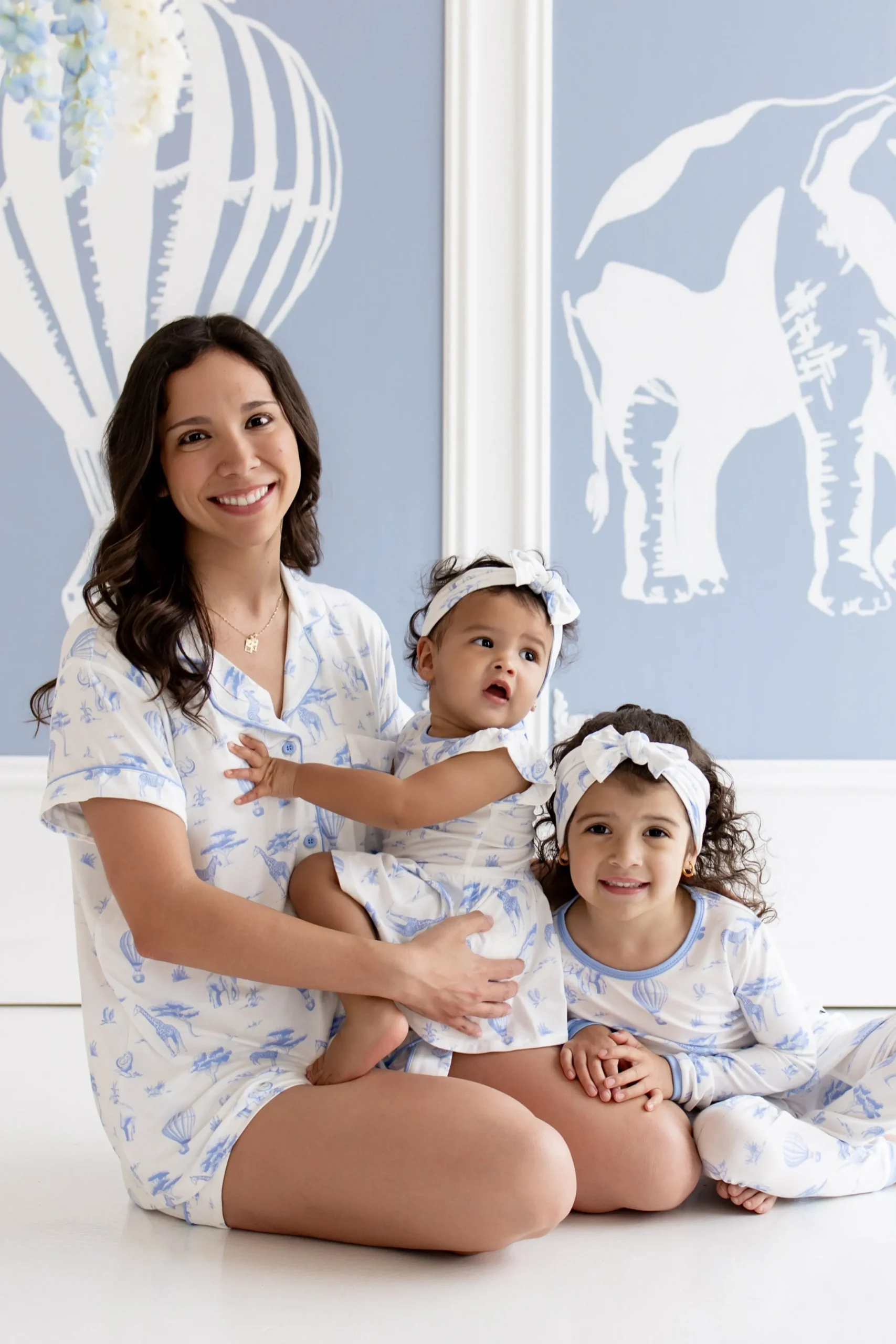 Women's Short Sleeve Pajama Set in Toile Safari