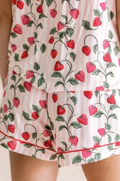 Women's Short Sleeve Pajama Set in Strawberry Fields