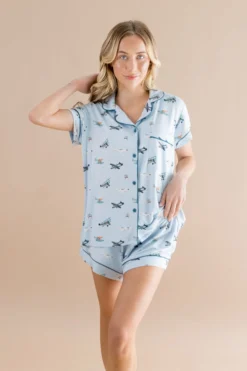 Women's Short Sleeve Pajama Set in Take Off