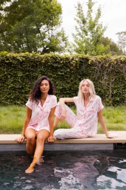 Women's Short Sleeve Pajama Set in Sakura Ice Cream