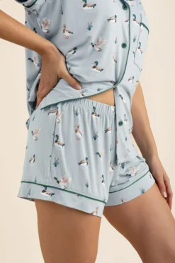 Women's Short Sleeve Pajama Set in Mallard Duck