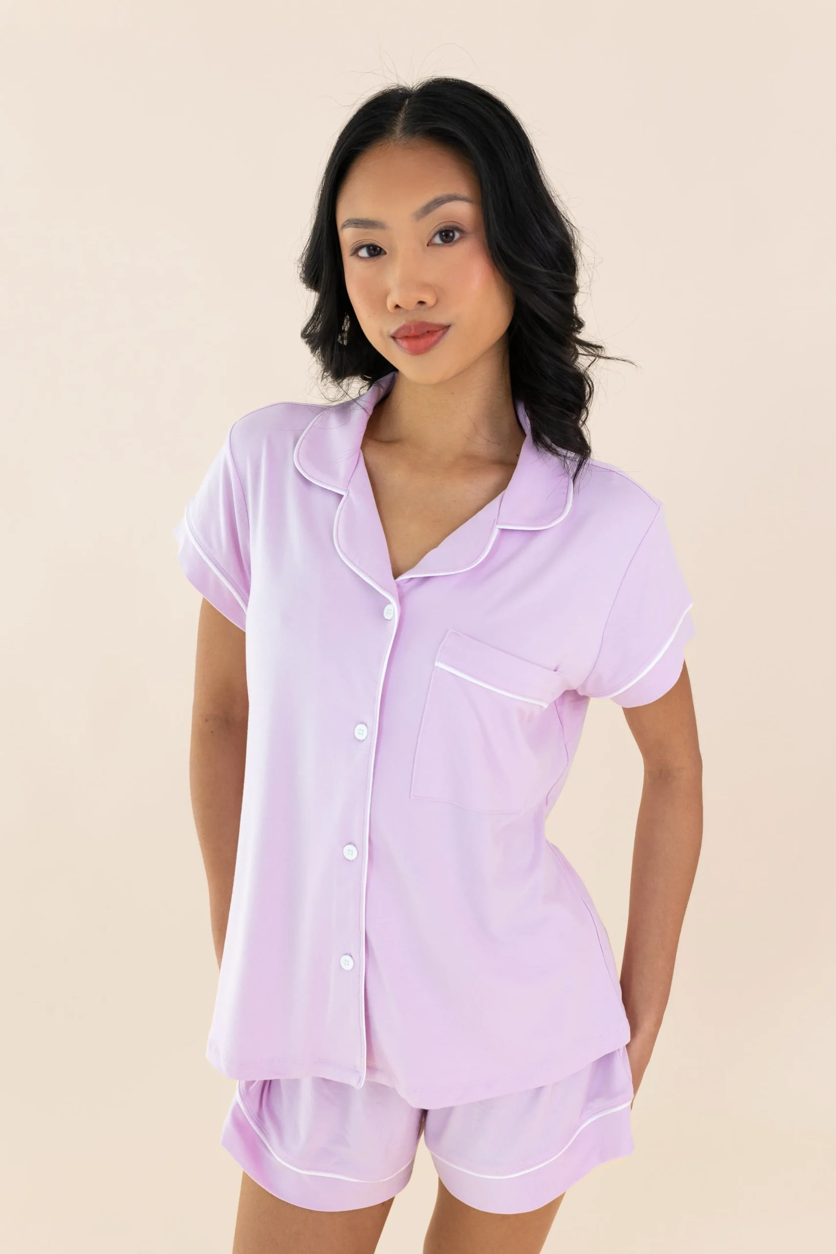 Women's Short Sleeve Pajama Set in Thistle