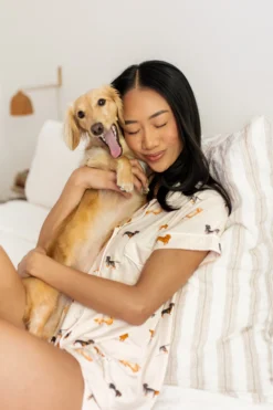 Women's Short Sleeve Pajama Set in Dachshund