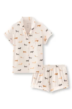Women's Short Sleeve Pajama Set in Dachshund