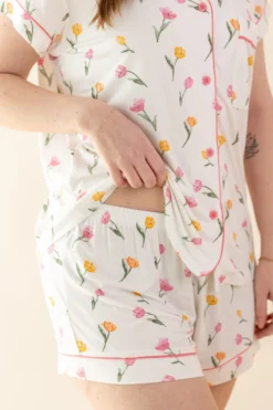 Women's Short Sleeve Pajama Set in Tulip