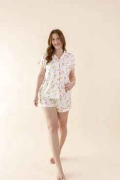Women's Short Sleeve Pajama Set in Tulip