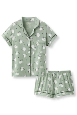 Women's Short Sleeve Pajama Set in Koala