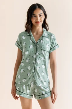 Women's Short Sleeve Pajama Set in Koala