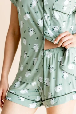 Women's Short Sleeve Pajama Set in Koala