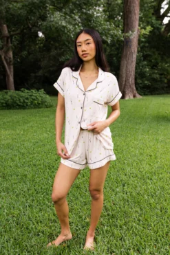 Women's Short Sleeve Pajama Set in Tennis