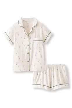 Women's Short Sleeve Pajama Set in Tennis