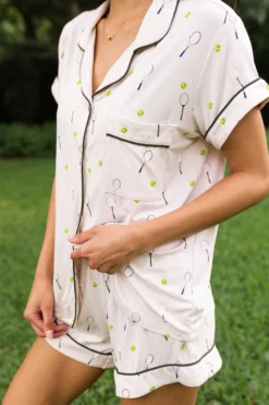 Women's Short Sleeve Pajama Set in Tennis