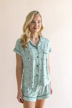 Women's Short Sleeve Pajama Set in Golf