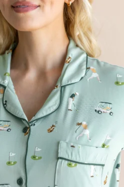 Women's Short Sleeve Pajama Set in Golf