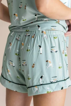 Women's Short Sleeve Pajama Set in Golf