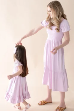 Women’s Smocked Dress in Thistle