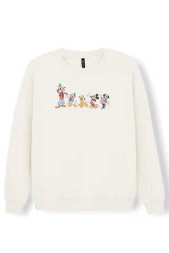 Women's Sweatshirt in Mickey and Friends on Ecru