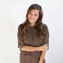 Women's Wide Leg Pant Set in Espresso