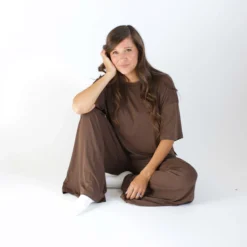 Women's Wide Leg Pant Set in Espresso