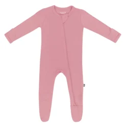 Zippered Footie in Apple Blossom