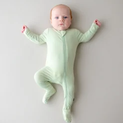 Zippered Footie in Basil