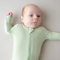 Zippered Footie in Basil