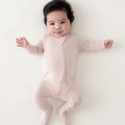 Zippered Footie in Blush